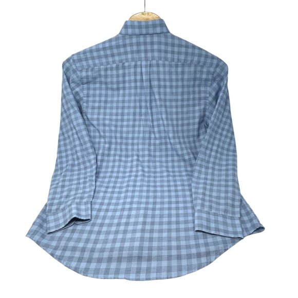 Izod Mens Blue Checkered Long Sleeve Button-Down Shirt - Size XLT - Picture 4 of 6